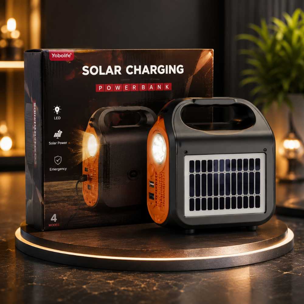 Solar Charging Power Bank with LED Light | Portable Emergency Solar power bank